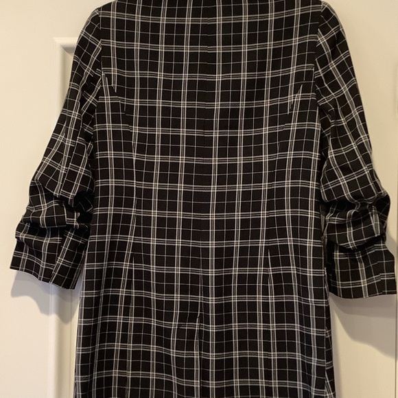 ASOS Design Black and White Windowpane Blazer Jacket Size 6 Oversized 1 Button - Picture 3 of 9